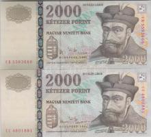 2004-2005. 2000Ft (2x) T:I