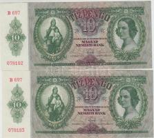 1936. 10P (2x) egymásutáni sorszámmal T:I