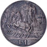 Olaszország 1909R 1L Ag "III. Viktor Emánuel" T:2 patina
Italy 1909R 1 Lira Ag "Vitto...