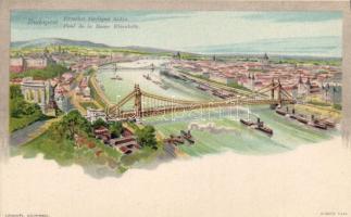 Budapest Erzsébet híd litho