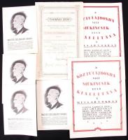 cca 1930-1960 Régi okmányok, nyomtatványok, reklámos naptár