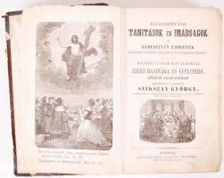 Szikszay György: Keresztyéni tanitások és imádságok a keresztyén embernek külön-különféle állapotai és szükségei szerint. Pesten, [1875], Bucsánszky Alajos tulajdona. Kiadói, dombornyomott, félbőr kötésben, címképpel, a címlapon vignettával (kötés félig levált)