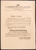 cca 1916 k.u.k. háborús kisplakát és szögesdrót terv / 2 miliitary printed matters