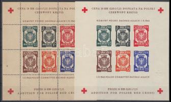 1945 Dachau lengyel vöröskeresztes segélybélyeg - kisívek vágott és fogazott