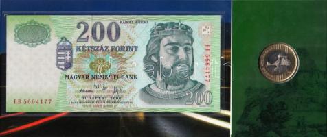 2009. 200Ft elsőnapi veret díszcsomagolásban + 2006. 200Ft "FB" "Búcsú a 200Ft-os bankjegytől" T:I,BU Csak 12.000db!