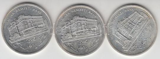 1992. 200Ft Ag "MNB" (3x) T:2