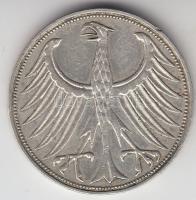 NSZK 1965J 5M Ag T:2-
GFR 1965J 5 Mark Ag C:VF