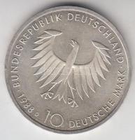 NSZK 1988D 10M Ag "Arthur Schopenhauer" T:2
GFR 1988D 10 Mark Ag "Arthur Schopenhauer...