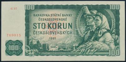 Csehszlovákia 1961. (1990-92) 100K T:I (festékfolt) Czechoslovakia 1961. (1990-92) 100 Korun C:UNC (ink)
