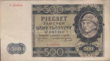 Lengyelország / Német fennhatóság 1940. 500Zl T:III Poland / German Occupation 1940. 500 Zlotych C:F