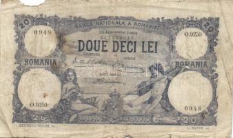 Románia 1929. 20L T:IV Romania 1929. 20 Lei C:G