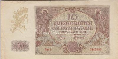 Lengyelország / Német fennhatóság 1940. 10Zl T:III Poland / German Occupation 1940. 10 Zlotych C:F