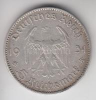 Német 3. Birodalom 1934J 5M Ag "Garnisonkirche" T:2-
German Third Reich 1934J 5 Marks Ag &...