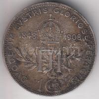 Ausztria 1908. 1K Ag "Jubileum" T:2-,3 Austria 1908. 1 Corona Ag "Jubilee" C:aVF