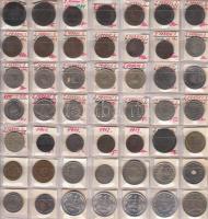 Vegyes fémpénz gyűjtemény, főleg olasz és svájci érmékkel, emellett magyar és osztrák pénzek is, köz...