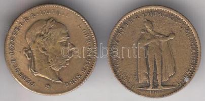 1907. 10K Br "Ferenc József" mini játékpénz (0.59g/13mm) + Ausztria 1894. 10K Br "Ferenc József" mini játékpénz (0.62g/13mm) T:2-,3