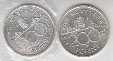 1992. 200Ft Ag "MNB" (2x) T:2
