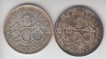 1992. 200Ft Ag "MNB" (2x) T:2