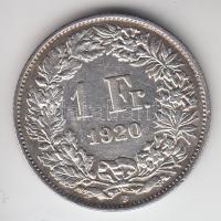 Svájc 1920. 1Fr Ag T:2 Switzerland 1920. 1 Franc C:XF