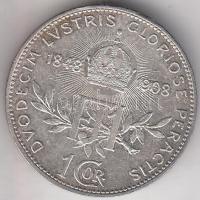 Ausztria 1908. 1K Ag "Jubileum" T:2 Austria 1908. 1 Corona Ag "Jubilee" C:XF