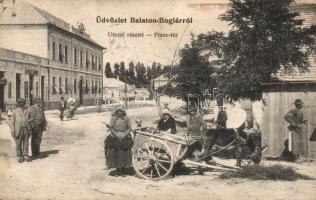 Balatonboglár Faragó Sándor üzlete, szamár szekér (fa)