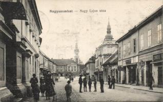 Nagyszombat Nagy Lajos street, the shops of Szwatko, József Havlik, Jakab Manheim