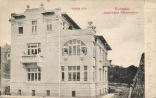 Budapest II. Rózsadomb Apostol utca, Schack villa (EK)