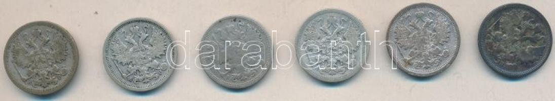 Oroszország 1893-1903. 15k Ag (6x) mind klf T:3,3-
Russia 1893-1903. 15 kopeks Ag (6x) different yea...