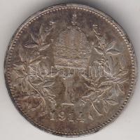Ausztria 1914. 1K Ag T:2-
Austria 1914. 1 Corona Ag C:VF