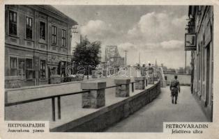 Újvidék Pétervárad Jelacic street, bridge, Vissza So. Stpl (EK)