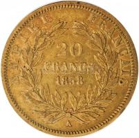 Franciaország/Második Császárság 1858A 20Fr Au "III. Napóleon" Párizs (6.36g/0.900) T:2-
F...