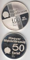 1974. 50Ft Ag + 100Ft Ag "50 éves az MNB" T:PP