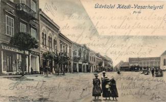 Kézdivásárhely main square, the shop of Károly Gyárfás, Hotel Millenium