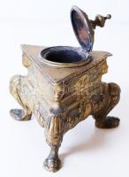 Gazdagon díszített tintatartó, bronz, jó állapotban, m:11 cm