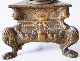 Gazdagon díszített tintatartó, bronz, jó állapotban, m:11 cm