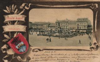 Arad Liberty square, coat of arms litho