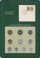 1983. 2f-20Ft 10db klf érmés forgalmi sor kartonon bélyeggel és alkalmi bélyegzővel T:1