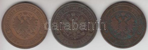 Oroszország 1877. 5k Cu + 1879. 5k Cu + 1880. 5k Cu T:3
Russia 1877. 5 kopeks Cu + 1879. 5 kopeks Cu...