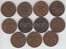 Oroszország 1897-1914. 1/2k Cu (11x) mind klf T:2,2-
Russia 1897-1914. 1/2k Cu (11x) different years...