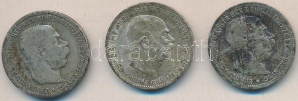 Ausztria 1893-1913. 1K Ag (3xklf) T:2,2-
Austria 1893-1912. 1 Corona Ag (3xdiff) C:XF,VF
