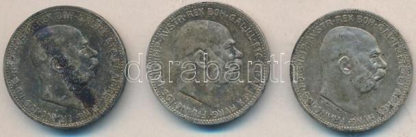 Ausztria 1913-1915. 1K Ag (3xklf) T:2
Austria 1913-1915. 1 Corona Ag (3xdiff) C:XF