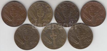 Olaszország 1937-43. 10c Cu (7x) mind klf T:2,2- Italy 1937-43. 10 centesimi Cu (7x) all diff. C:XF,VF