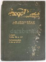 1937 Bp. VI. Szegő Vilmos bőr- és gépszíjgyára. Árjegyzék, 123p., megviselt állapotban