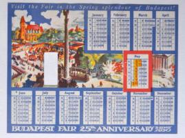 1930 BNV jubileumi vásár kihajtható kártyanaptár / Card calendar