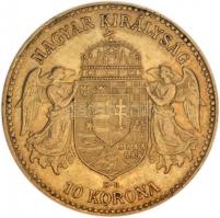 1911KB. 10K Au "Ferenc József" (3.39g/0.900) T:2 apró ph.
Hungary 1911. 10 Kronen Au "...