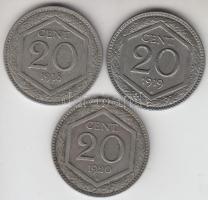 Olaszország 1918-20. 20c (3x) klf T:2,2- Italy 1918-20. 20 centesimi (3x) diff. C:XF,VF