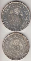 1969. 50Ft Ag + 100Ft Ag "Tanácsköztársaság" pár T:BU Eredeti MNB plasztiktokban!