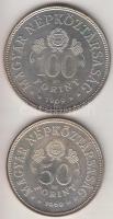 1969. 50Ft Ag + 100Ft Ag "Tanácsköztársaság" pár T:BU Eredeti MNB plasztiktokban!