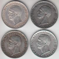 Olaszország 1927-30. 1L Ag (4x) mind klf T:2,2- Itlay 1927-30. 1 Lira Ag (4x) different C:XF,VF
