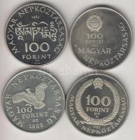1983. 100Ft "Széchenyi István" + 1983. 100Ft "Czóbel Béla" + 1983. 100Ft "Simon Bolivár" + 1984. 100Ft "Kőrösi Csoma Sándor" T:BU Mind eredeti tokban és tanúsítvánnyal!